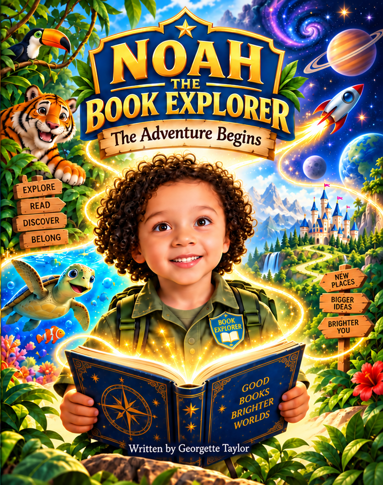 Noah the Book Explorer: The Adventure Begins — front cover by Georgette Taylor